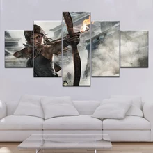 Canvas Painting Dream Shadow of the Tomb Raider game 5 Pieces Wall Art Painting Modular Wallpapers Poster Print Home Decor футболка print bar rise of the tomb raider