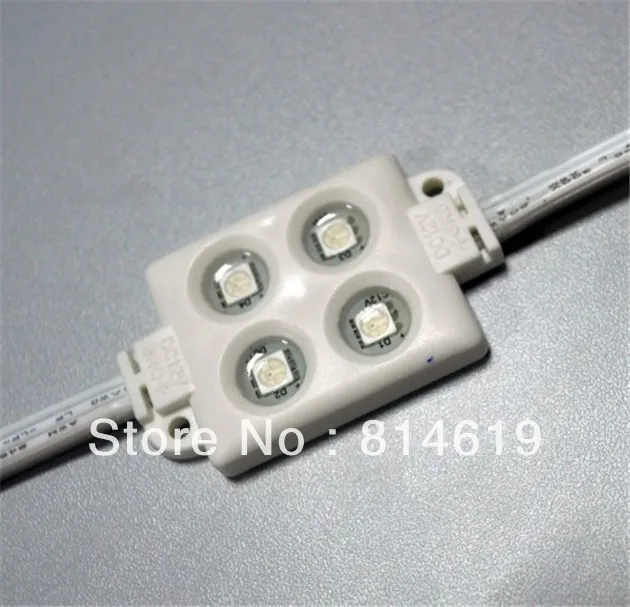 Светодиодный модуль dc12v 4 светодиода SMD5050 Водонепроницаемый белый/красный/желтый/синий/зеленый свет лампы pixel Наружное освещение 40 шт./лот