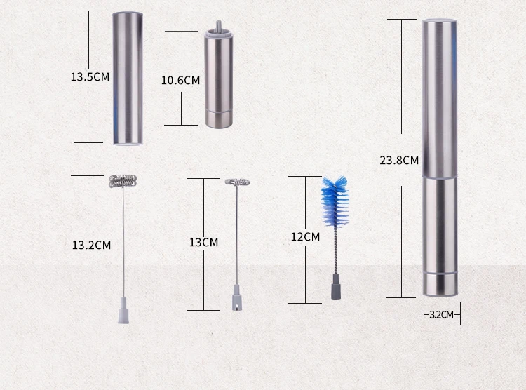 Из нержавеющей стали, ручной перемешать мешалкой Еда палочка для перемешивания двойной молоко Весна взбейте головок Напиток мешалка, блендер для кофе капучино