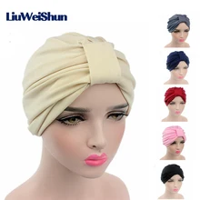 Liuweishun бренд Для женщин шапочка Шапки химиотерапии Кепки пациента Кепки шарф Hat мусульманских Тюрбан начальник Обёрточная бумага Кепки 6 цветов вязаная шапка
