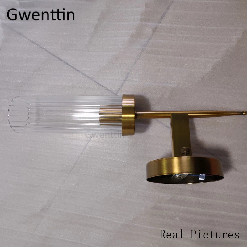 Современный золотой настенный светильник, светодиодный скандинавский зеркальный настенный светильник, светильники, стеклянные бра для гостиной, спальни, дома, лофт, промышленный Декор E27