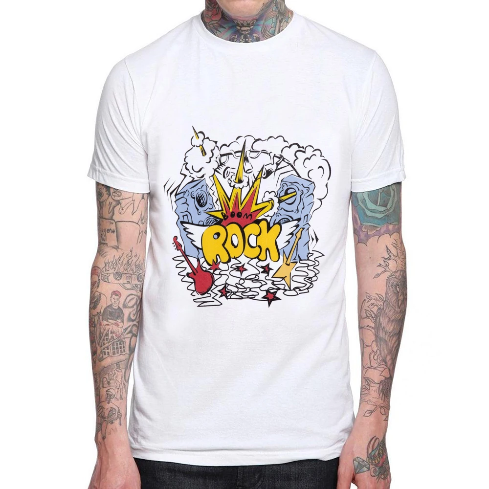

2019 Hot Sales Rock and Roll Men T-shirt New Fashion Boom Design Printed T shirt C Tops Short Sleeve Basic Mens Tee Shirts