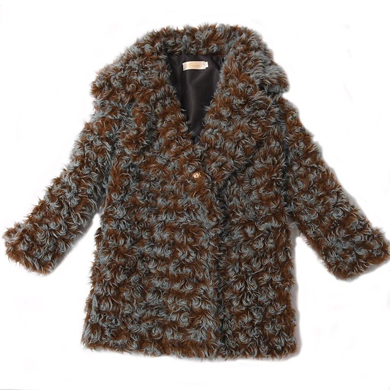 Section Revers Longue Marron En Hiver Arrivée 2018 Couleur La Gilet Dans Manteau Loisirs Cheveux Hit De Fourrure Nouvelle Femme Peluche Imitation Agneaux Fille TxwqT67P