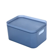 2PCs Large Dust-proof Office Storage Box With Lid Blue Key Pen Makeup Cosmetic Lipstick Sundries Container Articles Organizer 2PCs Large Dust-proof Office Storage Box With Lid Blue Key Pen Makeup Cosmetic Lipstick Sundries Container Articles Organizer