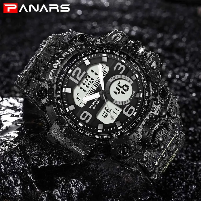 PANARS Мужские Цифровые часы военные армейские часы G стиль Роскошные S бренд шок 50 м водонепроницаемые спортивные водонепроницаемые наручные часы G50