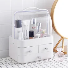 Ящик типа косметический ящик для хранения большой Настольный туалетный столик губная помада пластиковый ящик для хранения