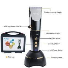 Профессиональная электрическая машинка для стрижки волос 2500mA с ЖК-дисплеем, перезаряжаемый триммер для волос для мужчин, бритва для бороды, Парикмахерская Машинка для стрижки волос