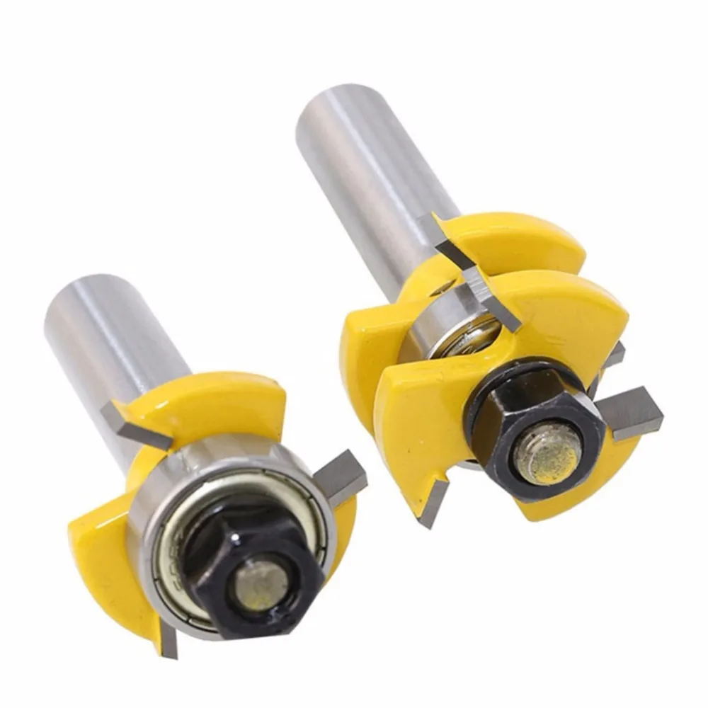 

2 Pcs 4 style Bit Tongue and Groove Router Bit Set Wood Milling Flooring Knife