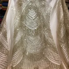 5yards A190 shining Champagne gold/nude pink gold/black glued print glitter tulle mesh fabric for evening dress/party/wedding