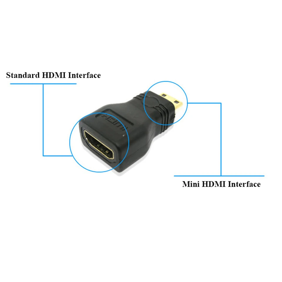 Мини-HDMI к HDMI адаптер позолоченный 1080P Мини разъём HDMI папа Стандартный HDMI Женский удлинитель