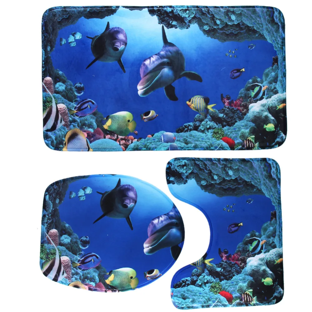 3pcs Bathroom Carpet Blue Shark Pedestal Rug Household Bathroom Non-slip Mat Lid Toilet Covers Bathroom Accessories Bath Mat Set 3pcs Bathroom Carpet Blue Shark Pedestal Rug Household Bathroom Non-slip Mat Lid Toilet Covers Bathroom Accessories Bath Mat Set