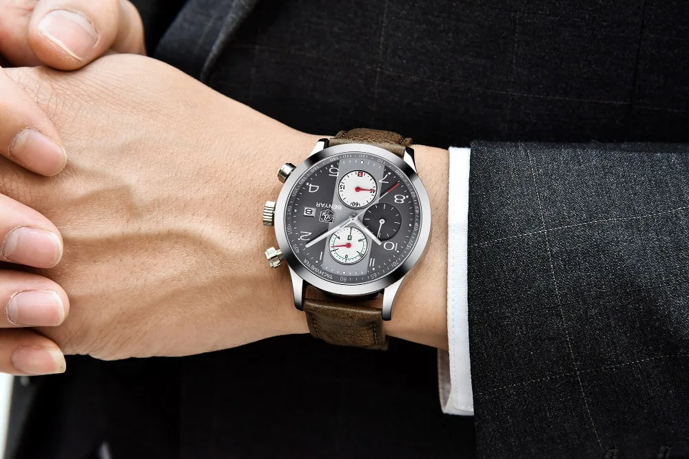BENYAR новые деловые мужские часы хронограф мужские спортивные часы водонепроницаемые полностью стальные Мужские кварцевые наручные часы Relogio Masculino