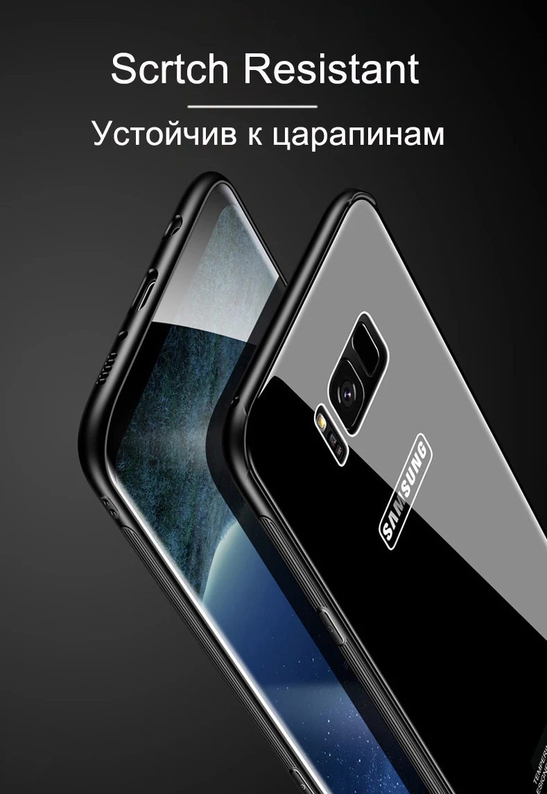Case for Samsung NOTE 8 S8 Plus Kiitoo Luxury Glass Back Cover Hard Phone Case for Coque Samsung Galaxy S8 Plus Accessories -5