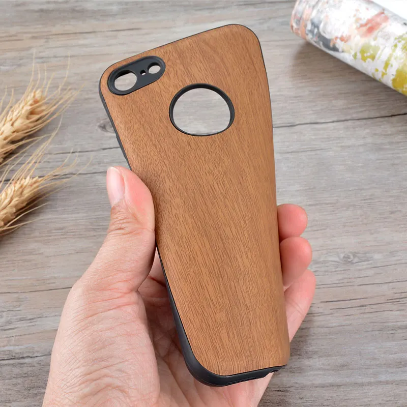 Чехол для iphone 6 кожаный чехол с деревянным узором и мягким силиконовым