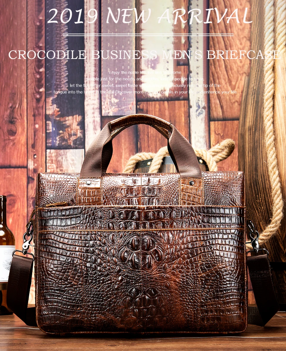Men 's Briefcase Bag Man Genuine Leather Laptop bags for Men Business Messenger Shoulder Handbags for 14 inches Computer Bag 1