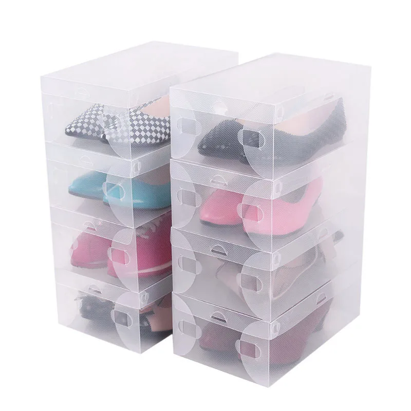

8PCS/SET Plastic Shoe Box Multo-use Storage Drawer Stackable Transparent Shoe Case Home Organizer Dust Proof Shoe Holder