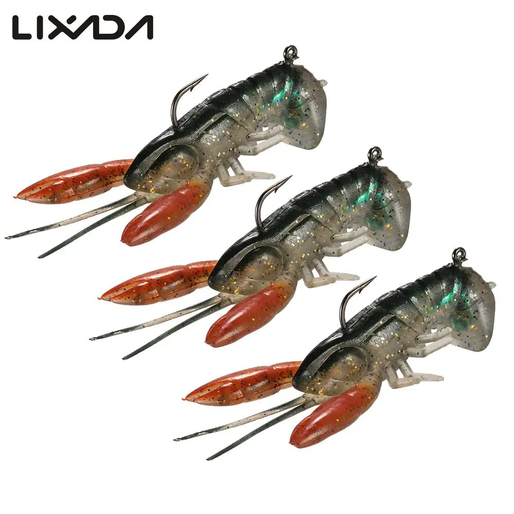 Lixada Soft Crawfish Shrimp Lobster Claw Artificial Lure Bait Swimbait