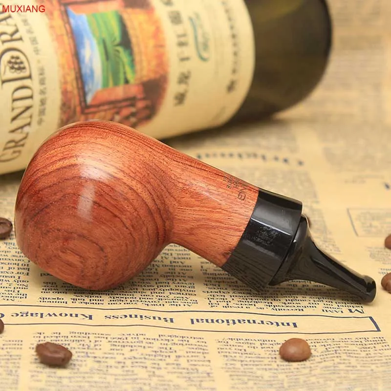 MUXIANG  Good Quality Ebony Wood Pipes Portable Creative Smoking Pipe Tobacco Narguile Grinder Smoke Cigarette Holder Mouthpiece