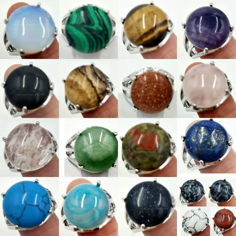 Кольцо для мужчин и женщин Lapis Lazuli Tigers Eye Opal Malachite золотой камень прозрачный Jaspe Jad