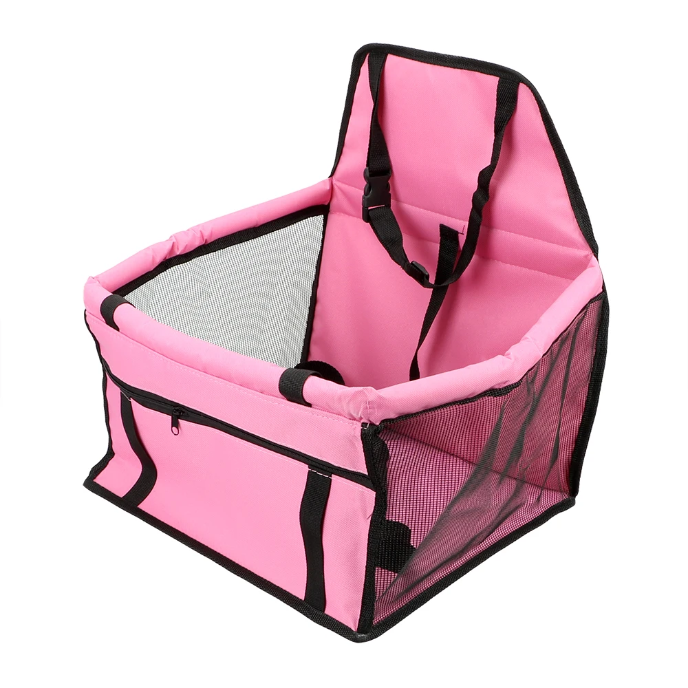 Дорожный Чехол для на автомобильное сиденье для перевозки собак безопасная корзина для собак переноска для питомцев щенков сумка для кошек щенков транспортировка складной гамак аксессуары для собак - Цвет: Розовый