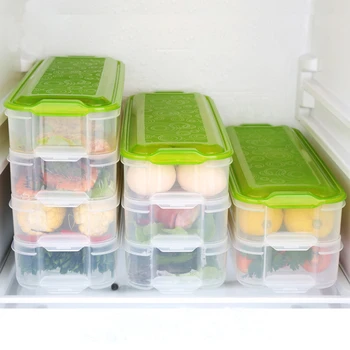 

Storage Box Plastic Case Three Layer Transparent Box Food Grade PP Vegetable Fruit Food Storage Box Fridge Gaine Solid Box 1pcs