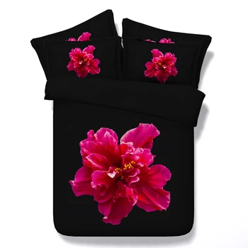 

3d printing comforter bedding set bedspreads coverlet duvet cover twin full queen king size woven amazing black deep pink floral