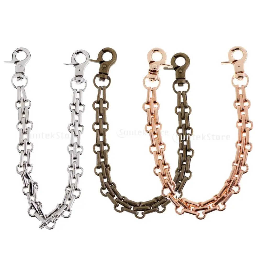 3Pcs Fashion Replacement Wrist Strap Chain Clutch Wristlet Purse Coin Bag Chain Handbag Strap 25cm Gold Bronze Silver