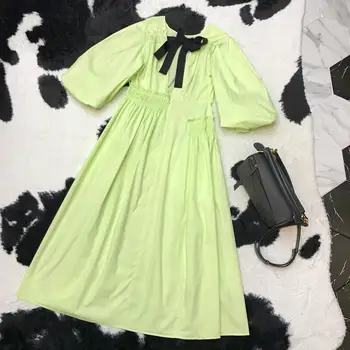 

In the summer of 2020 the new outline design feeling back mint green long silk dress