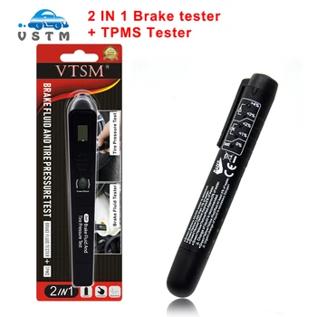 

Auto Car Tester Brake Fluid Tester with TPMS Check Fluid Quality 5LED Indicator For DOT3/DOT4 Diagnostic Testing Automotive