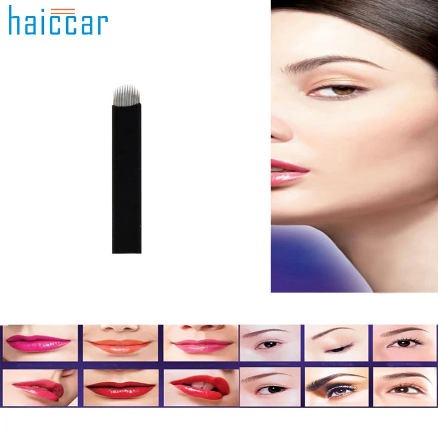 

Hot Best Deal Beauty Girl 10PC U Shape 16 Needles Microblading Eyebrow Tattoo Permanent Makeup Manual Dec.21