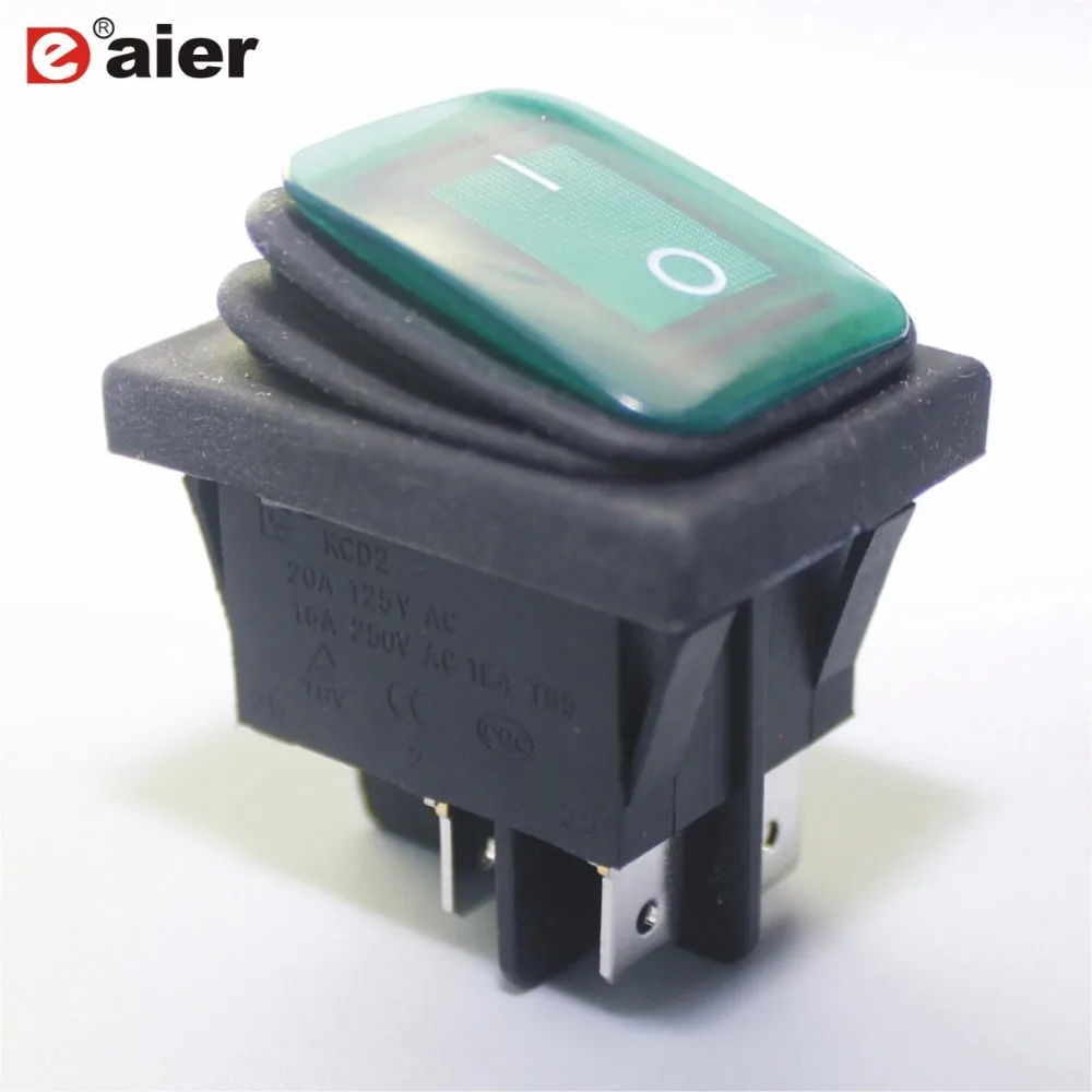 Waterproof ON OFF 4 Pins KCD2 2 201NW Rocker Switch IP65 SPST High