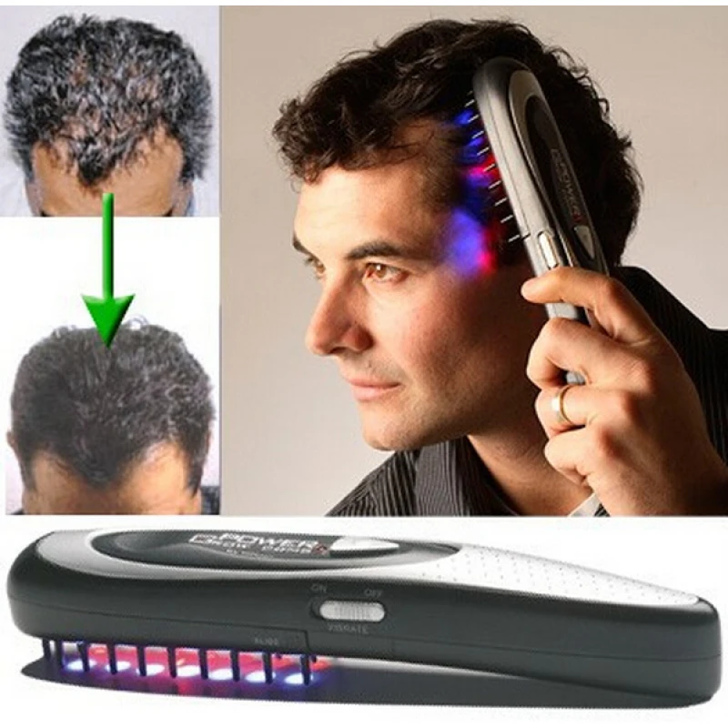 Hair Loss Therapy Comb Power Laser Scalp Treatment Hair Glow Massage Comb Regrowth Device Machine Infrared Massager L35 2017 laser comb treatment fast activate hair follicles hair regrowth micro current scalp massage instrument for thinning hair