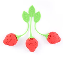 1pc Useful Teapot Diffuser Silicone Strawberry Tea Infuser Tea Leaf Strainer Herbal Spice Infuser Filter Diffuser