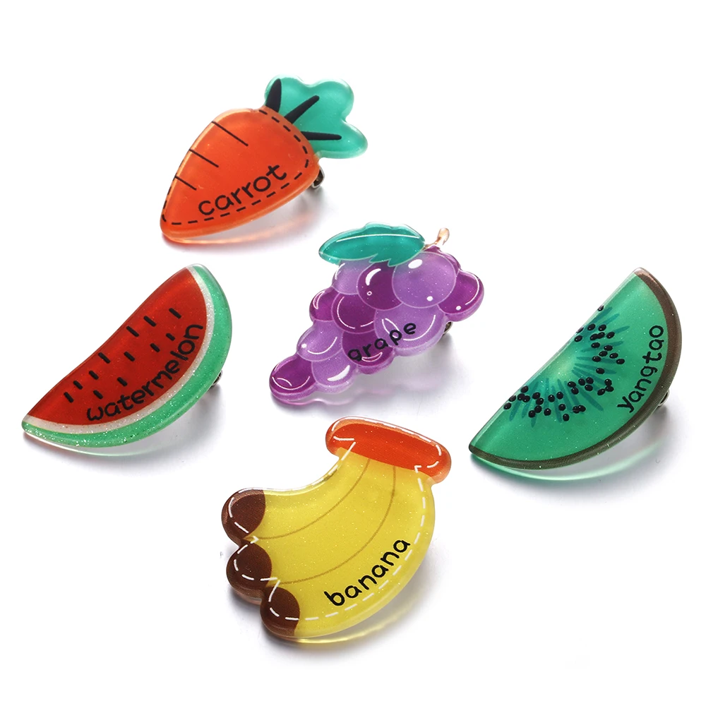 

FishPeach Lovely Acrylic Fruit Brooch Pins Grape Banana Enamel Brooches For Women Girls Lapel Pin Badges Clothes Jewelry Gifts