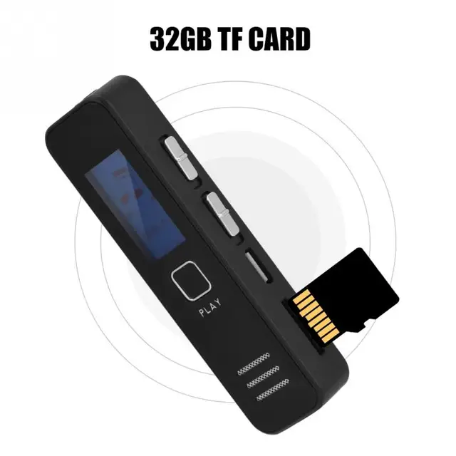 Mini Digital Voice Recorder 192kbps 20-hour Recording MP3 Playing Voice Recorder Support 32GB TF Card WAV to MP3 gravador de voz