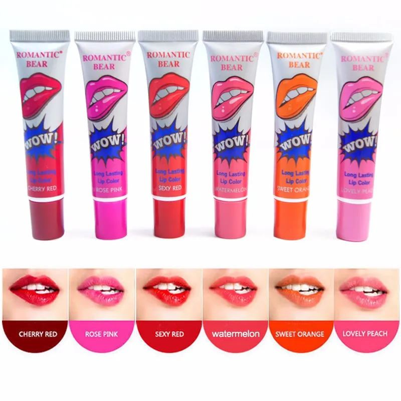 6 Colors Magic Tearing Lip Gloss Peel Mask Tint Pack Long Lasting Waterproof Nourishing