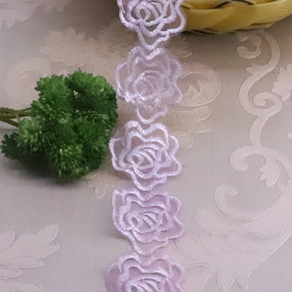 H649 182 см кружево, цветок, роза для платья кружевные ленты с отделкой Вязание Свадьба вышитые DIY ручной работы лоскутное шитье принадлежности ремесло
