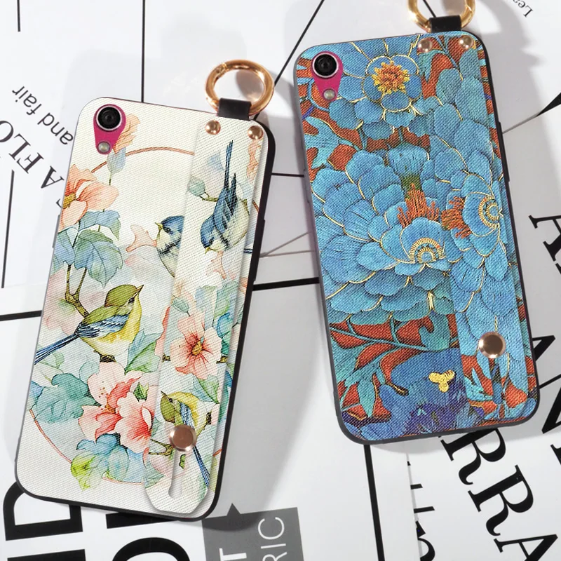 

Wrist Strap Flower Emboss Cases For Lenovo Vibe Shot Z90-7 Luxury Silicone Cartoon Cloth Cover For Lenovo S850