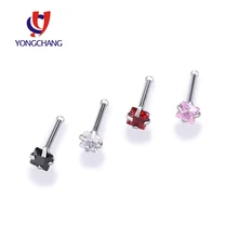 4PCS/PACK Square zircon nose lip stud ring crystal small mini earrings body piercing jewelry free shipping