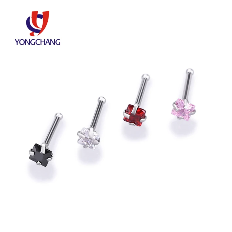 

4PCS/PACK Square zircon nose lip stud ring crystal small mini earrings body piercing jewelry free shipping