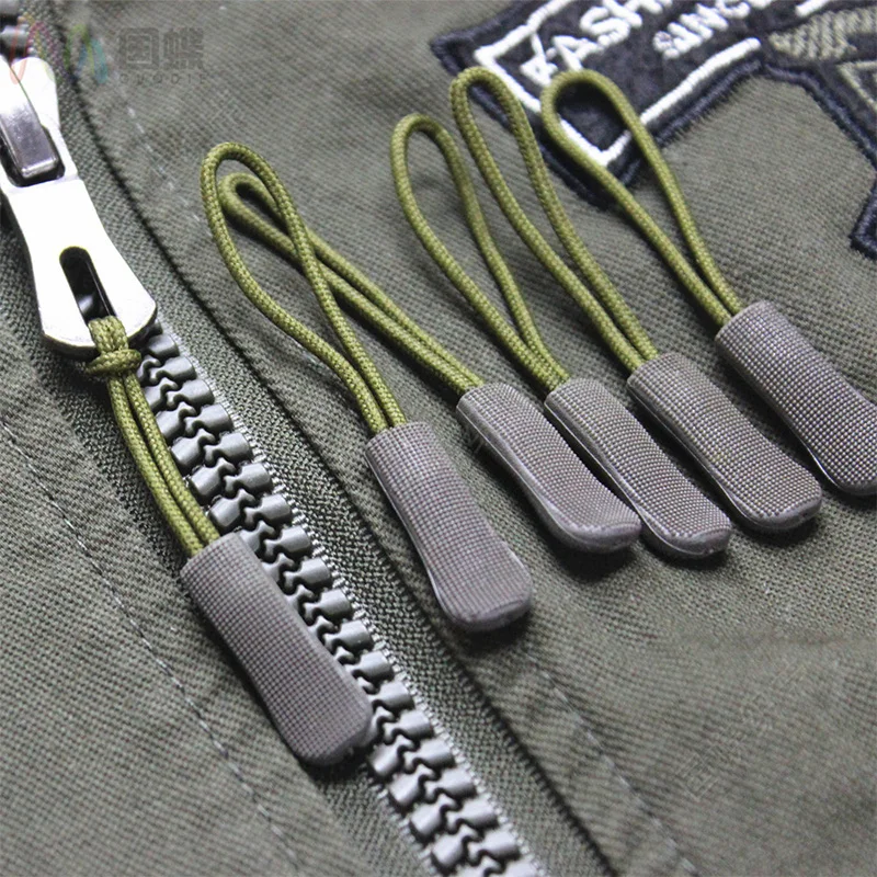 12Pcs 6Pcs Colors Pvc Zipper Pull For Bag Tactical Backpack End Fit Rope Tag Fixer Zip Cord Rubber Zip Puller Diy Zipper Head