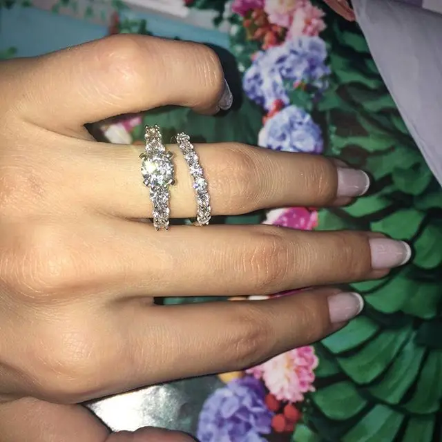 Новая модная женская бижутерия Высокое качество Кристалл императорское кольцо на палец с короной набор для женщин Девушка хороший подарок серебро 925 пробы