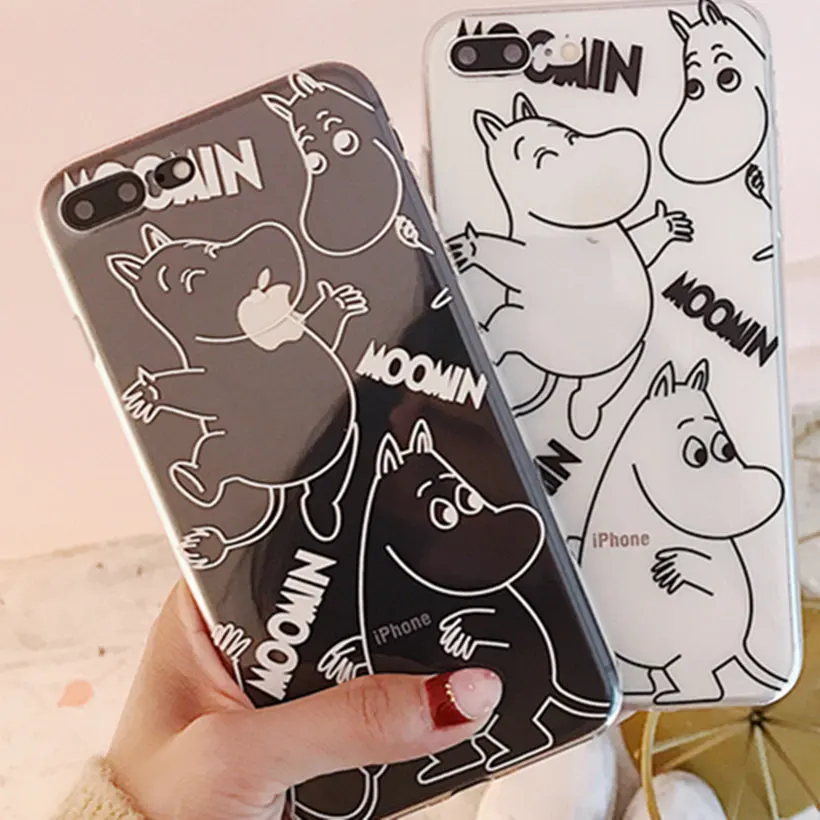 

Luxury Transparent Cartoon Hippo Phone Case For iPhone X Xs Xsmax XR 6 6S 7 8 Plus Cases Silicone Tpu Soft Fashion Cover Funda