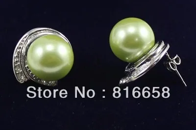Free shipping Beautiful Green Southsea Shell Pearl font b Drop b font Dangle font b Earrings