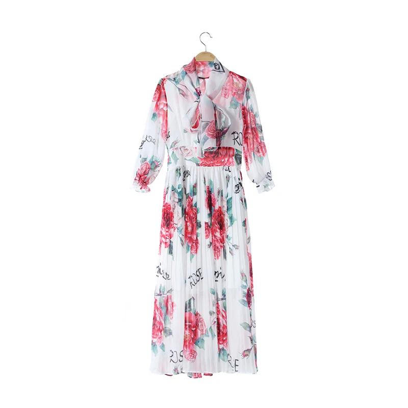 I Floreale Donne Di Midi Partito Delle Pieghettato Da Vestito Vestiti Estate Manica Pista Boho Mezza Ha Elegante Seifrmann Stampa 5wRXqx8OFA