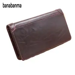 Banabanma Для мужчин для отдыха Бизнес PU кожаный бумажник мульти-слот для карт памяти ретро сплошной Цвет высокое Ёмкость Длинный кошелек ZK30