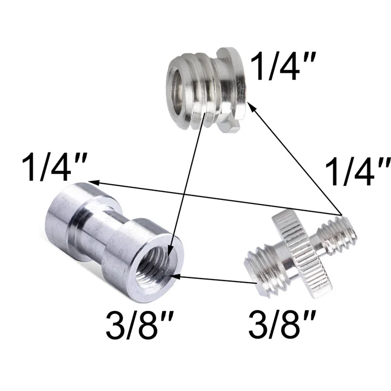 GAQOU 1/" 3/8" Мужской Женский Резьбовой Адаптер для крепления штатива пластина с винтовым креплением EB крепление для камеры вспышка штатив металлический светильник