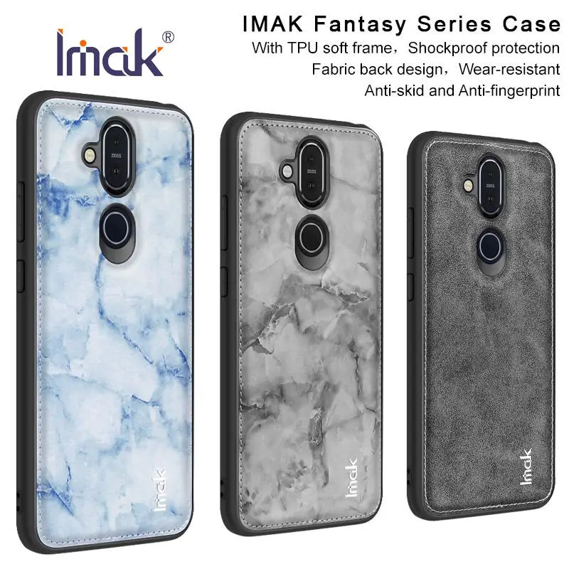 IMAK Для Nokia 8 1 чехол для X7 ткань + PC TPU рамка противоударный роскошный на заднюю