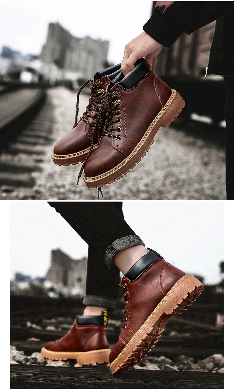 Men's Ankle Boot Motorcycle Men Boots Winter Warm Men Snow Boot With Fur Black Desert Military Boots Mens Tactical Boots' Army (8)