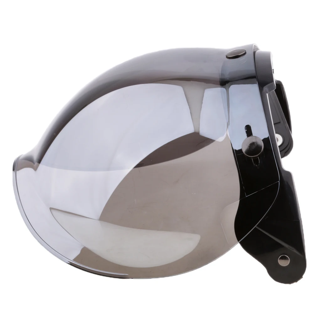 Universal Bubble 3-Snap Motorcycle Helmet Visor Flip Up Face Shield Lens Plain Adjust Height Flip Up Design